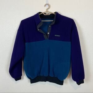 Retro Fleece Jacket Colorblock Big Sky Crystal Mountain Black Cat Outerwear XXL